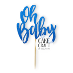 Χάρτινα Διακοσμητικά - Cake Topper Χάρτινο glitter Μπλέ Oh baby