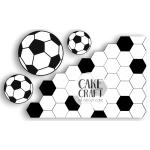 Βρώσιμα Κομμένα Σχέδια - Βρώσιμα σχέδια Μπάλα ποδοσφαίρου μοτίβο - 4τμχ