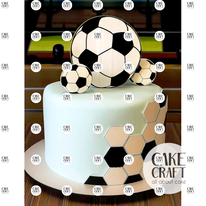 Βρώσιμα Κομμένα Σχέδια - Βρώσιμα σχέδια Μπάλα ποδοσφαίρου μοτίβο - 4τμχ