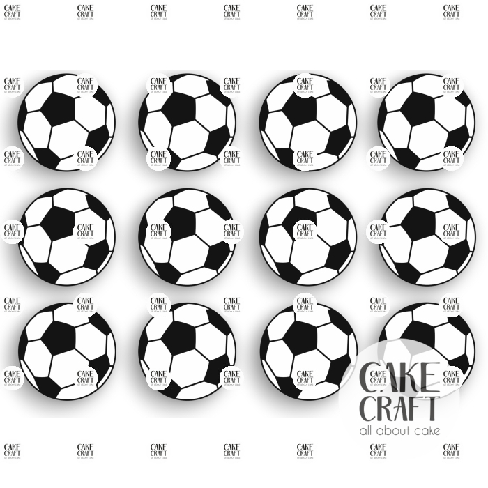 Βρώσιμα Κομμένα Σχέδια - Βρώσιμα σχέδια Μπάλες ποδοσφαίρου - 12τμχ