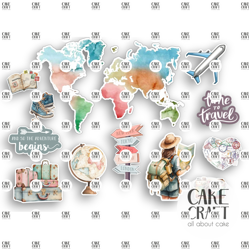 Βρώσιμα Κομμένα Σχέδια - Βρώσιμα σχέδια Ταξίδι σετ - 12τμχ