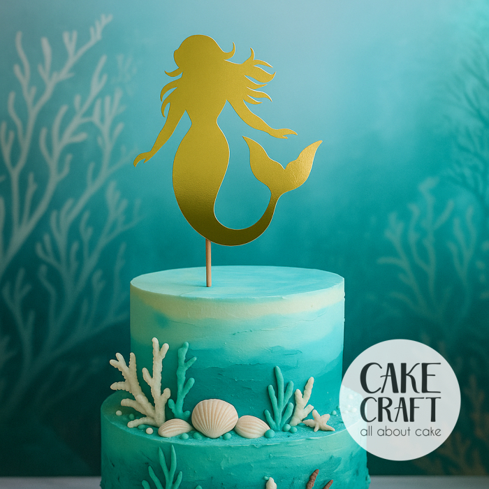 Χάρτινα Διακοσμητικά - Cake Topper Χάρτινο Χρυσό Γοργόνα