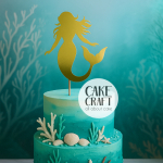 Χάρτινα Διακοσμητικά - Cake Topper Χάρτινο Χρυσό Γοργόνα