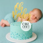 Χάρτινα Διακοσμητικά - Cake Topper Χάρτινο Χρυσό Oh baby