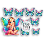 Βρώσιμα Κομμένα Σχέδια - Βρώσιμα σχέδια Νεράιδα και πεταλούδες σετ - 9τμχ