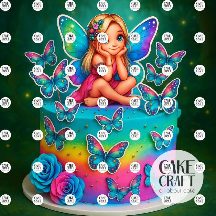 Βρώσιμα Κομμένα Σχέδια - Βρώσιμα σχέδια Νεράιδα και πεταλούδες σετ - 9τμχ