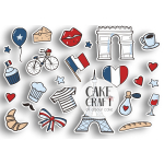 Βρώσιμα Κομμένα Σχέδια - Βρώσιμα σχέδια Παρίσι σετ - 25τμχ