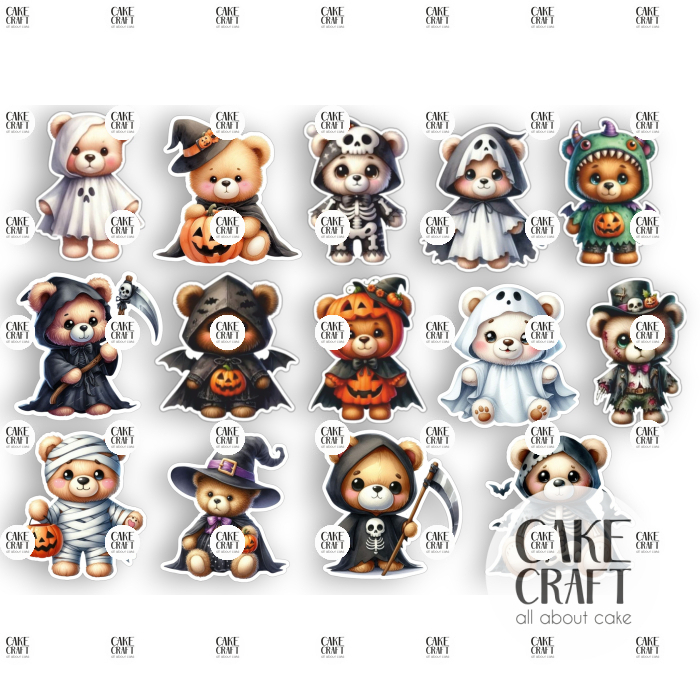 Βρώσιμα Κομμένα Σχέδια - Βρώσιμα σχέδια Halloween Αρκουδάκια σετ - 14τμχ