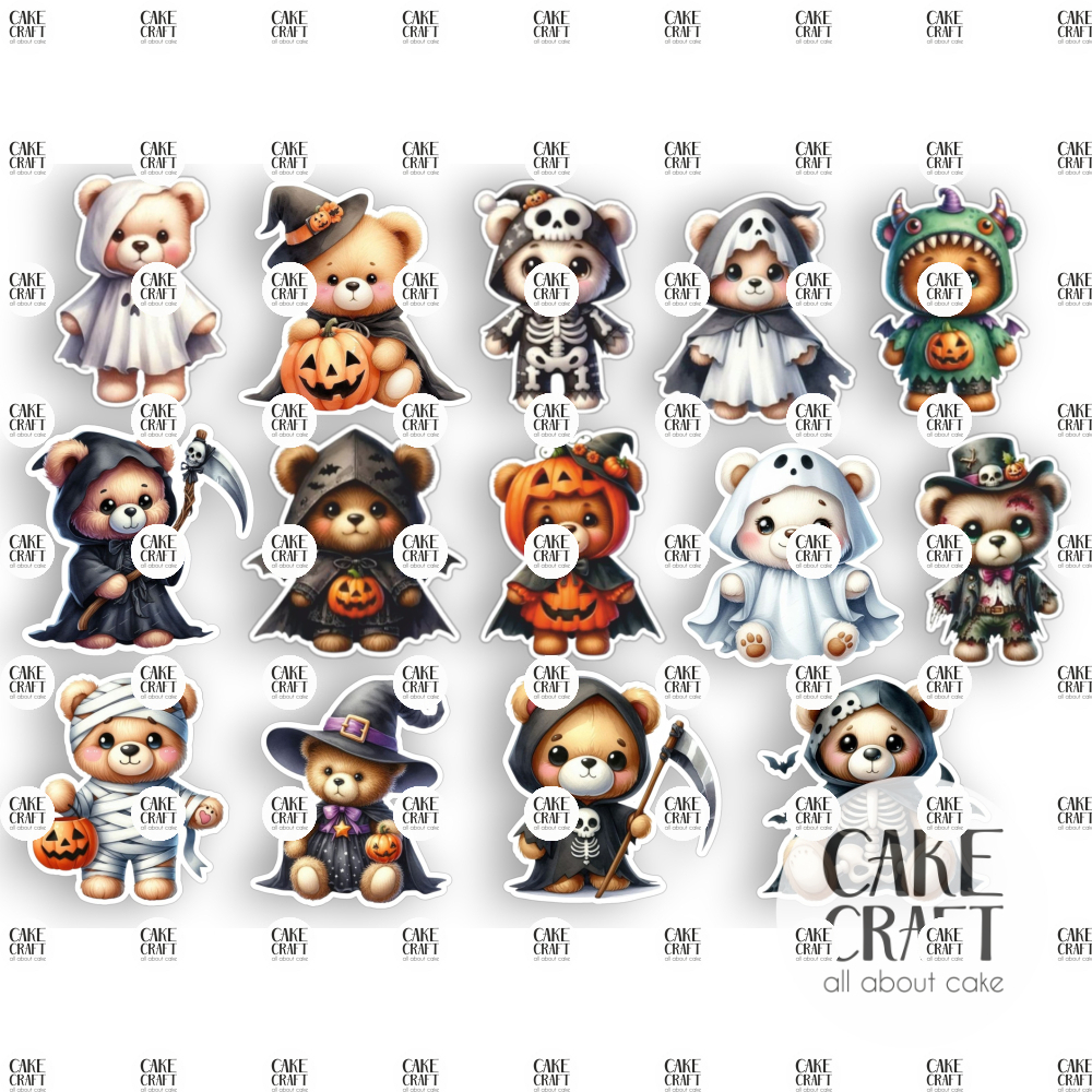 Βρώσιμα Κομμένα Σχέδια - Βρώσιμα σχέδια Halloween Αρκουδάκια σετ - 14τμχ