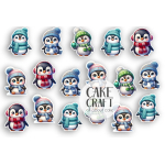 Βρώσιμα Κομμένα Σχέδια - Βρώσιμα σχέδια Christmas Πιγκουίνοι v2 σετ - 17τμχ