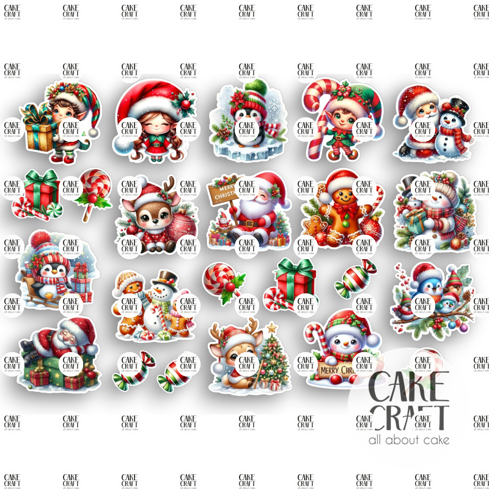 Βρώσιμα Κομμένα Σχέδια - Βρώσιμα σχέδια Christmas Mix σετ - 23τμχ