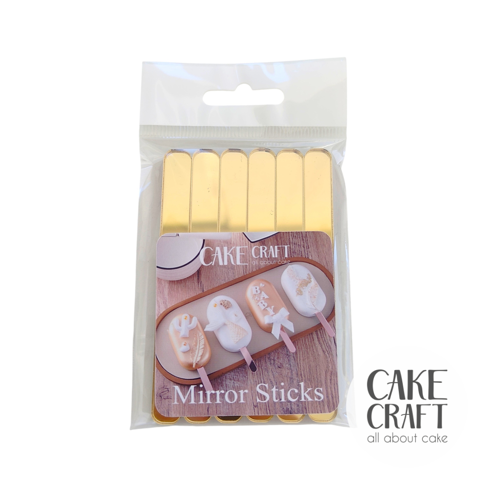 Βέργες & Sticks - Mini Sticks Χρυσό Καθρέπτης / Ξυλάκια για παγωτό CakeCraft 12τμχ 10x9.3cm