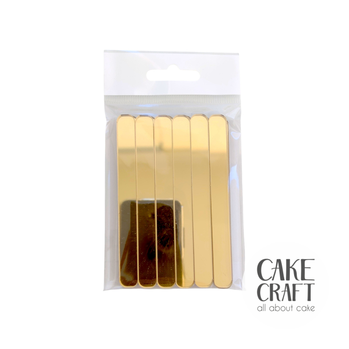 Βέργες & Sticks - Mini Sticks Χρυσό Καθρέπτης / Ξυλάκια για παγωτό CakeCraft 12τμχ 10x9.3cm