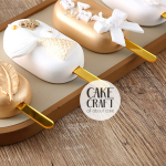 Βέργες & Sticks - Mini Sticks Χρυσό Καθρέπτης / Ξυλάκια για παγωτό CakeCraft 12τμχ 10x9.3cm