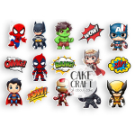 Βρώσιμα Κομμένα Σχέδια - Βρώσιμα σχέδια Μικροί Υπερήρωες σετ - 12τμχ