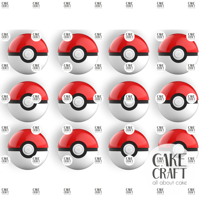 Βρώσιμα Κομμένα Σχέδια - Βρώσιμα σχέδια Πόκεμον μπάλες - 12τμχ