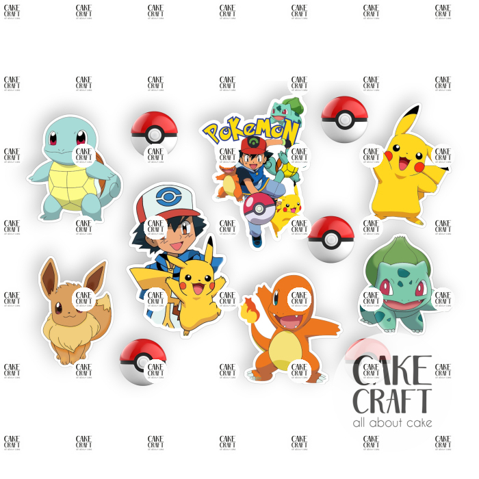 Βρώσιμα Κομμένα Σχέδια - Βρώσιμα σχέδια Πόκεμον σετ - 12τμχ