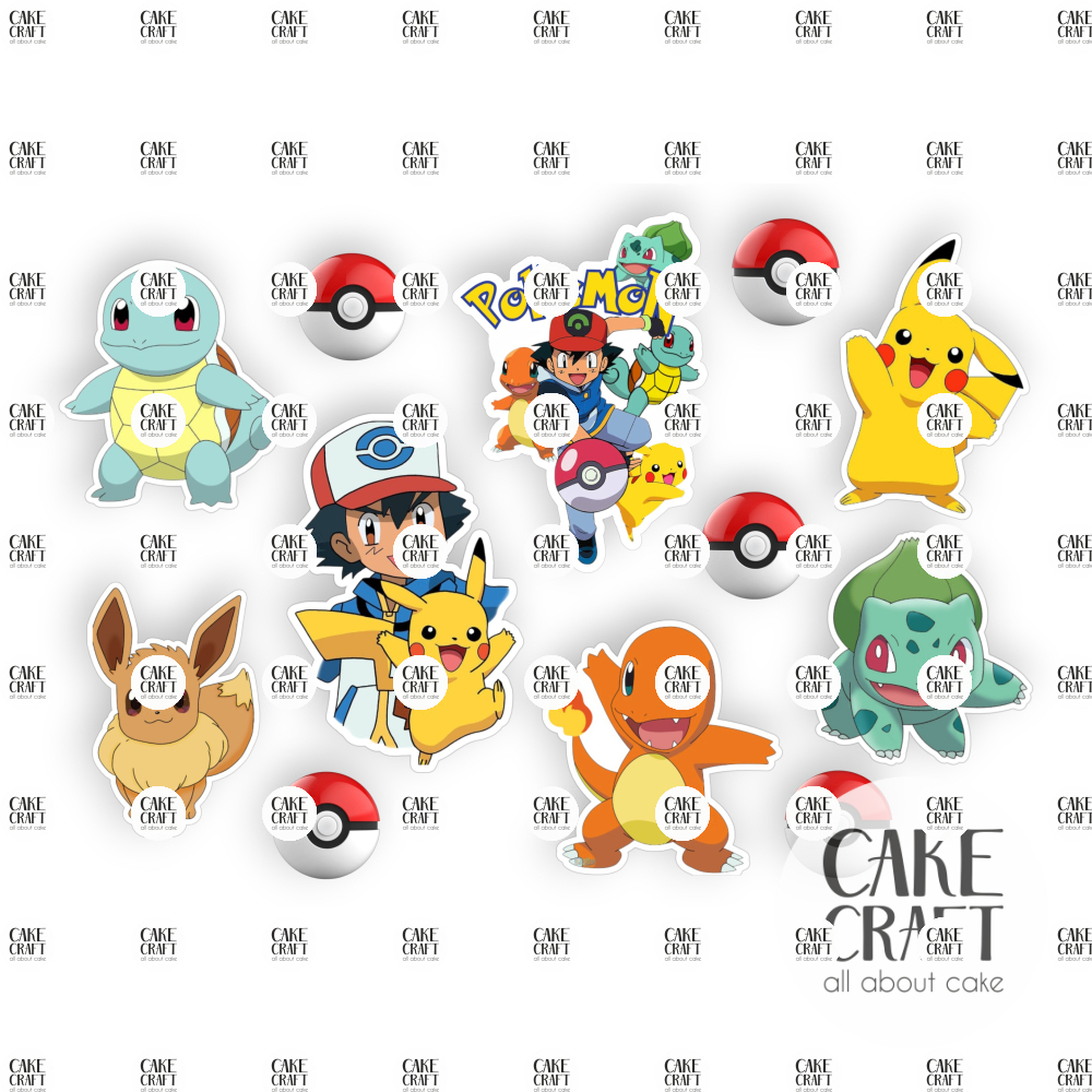 Βρώσιμα Κομμένα Σχέδια - Βρώσιμα σχέδια Πόκεμον σετ - 12τμχ