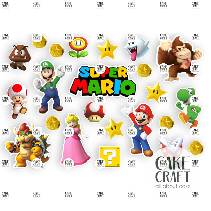 Βρώσιμα Κομμένα Σχέδια - Βρώσιμα σχέδια Super Mario σετ - 23τμχ