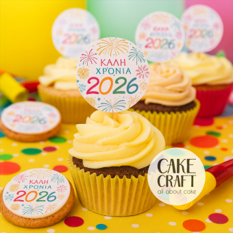 Βρώσιμα Κομμένα Σχέδια - Βρώσιμα σχέδια 2026 Καλή Χρονιά v2 - 12τμχ