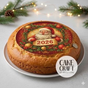 Βρώσιμα Σχέδια Χριστουγεννιάτικα - Βρώσιμo σχέδιo 2026 Βασιλόπιτας v2- 1τμχ