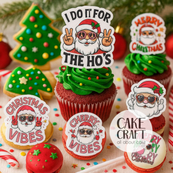 Βρώσιμα Κομμένα Σχέδια - Βρώσιμα σχέδια Cool Santa - 15τμχ