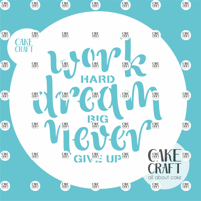 Στένσιλ - Στένσιλ Work Hard Dream Big Never Give Up