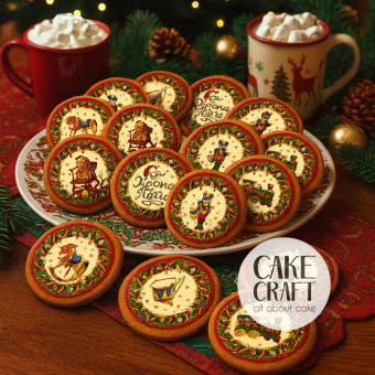 Βρώσιμη Εκτύπωση - Βρώσιμα σχέδια Vintage Χριστούγεννα - 12τμχ